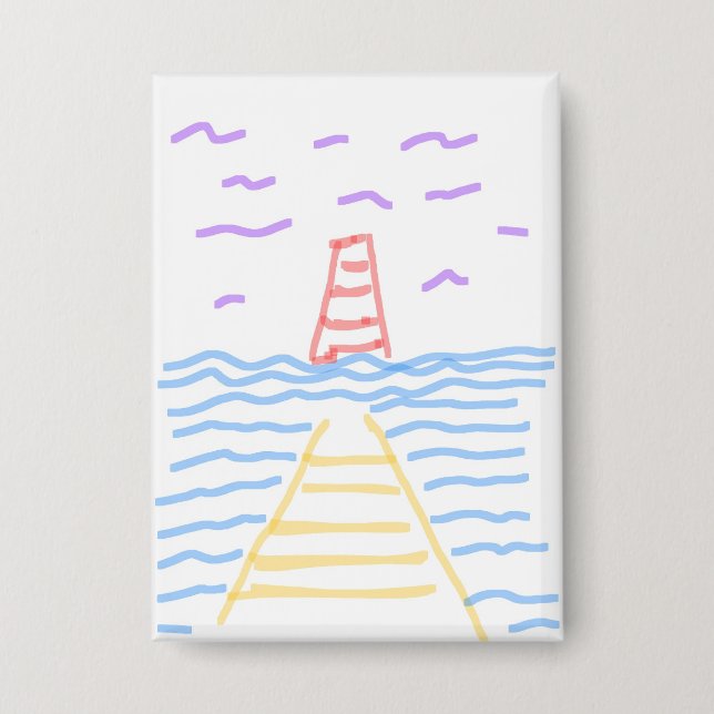 Badge Le phare et la jetée (Recto)