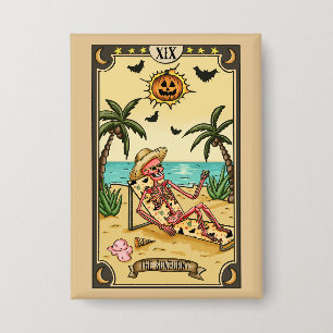 Badge Le Soleil Brûlé   Bouton de Tarot Drôle Cad