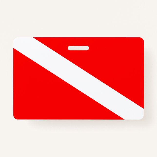 Badge le symbole diagonal rouge de la plongée sous-marin (Devant)