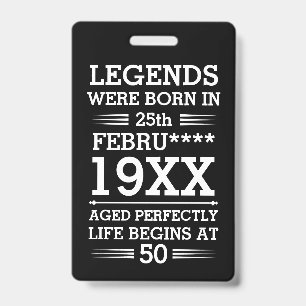 Badge Les légendes personnalisées sont nées à la date Mo