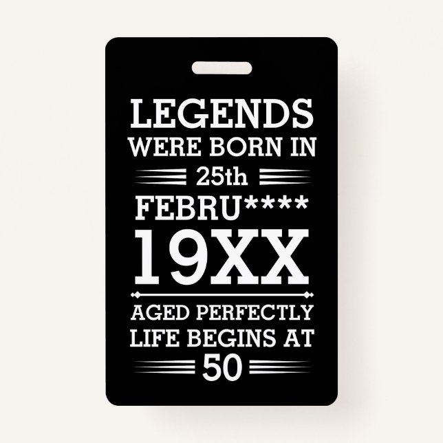 Badge Les légendes personnalisées sont nées à la date Mo (Devant)