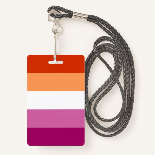Badge Lesbian Pride Flag LGBTQ (Devant avec lanière)