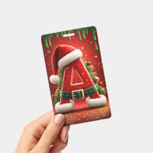 Badge Lettre initiale de Noël A pour les cadeaux de fête