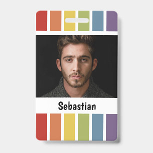 Badge LGBT Arc-en-ciel couleur atténuée Personnalisé