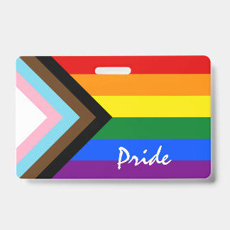 Badge LGBTQ & Pride - drapeau de progression arc-en-ciel
