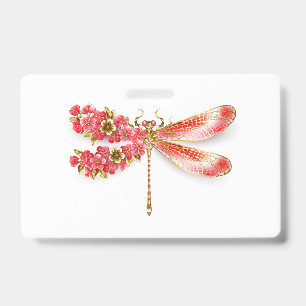 Badge libellule de fleurs avec sakura de bijoux