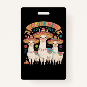 Badge Llama Funny Cinco De Mayo Fête