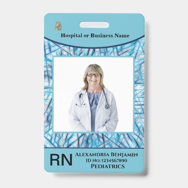 Badge Logo Code barre du nom de la photo de l'employé (Avant)