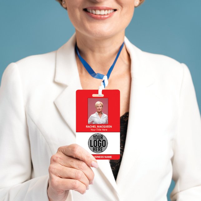 Badge Logo Code-barres de l'employé Nom de l'entreprise (Créateur téléchargé)
