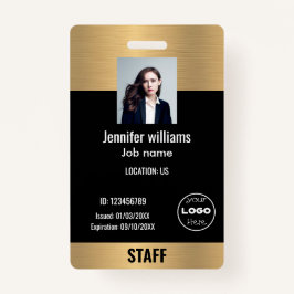 Badge logo commercial personnalisé brillant et noir ID p
