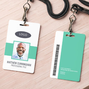 Badge Logo couleur moderne personnalisé, nom de l'employ