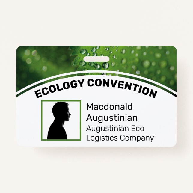 Badge Logo customisé ID photo DELEGATE Eco Green (Devant)