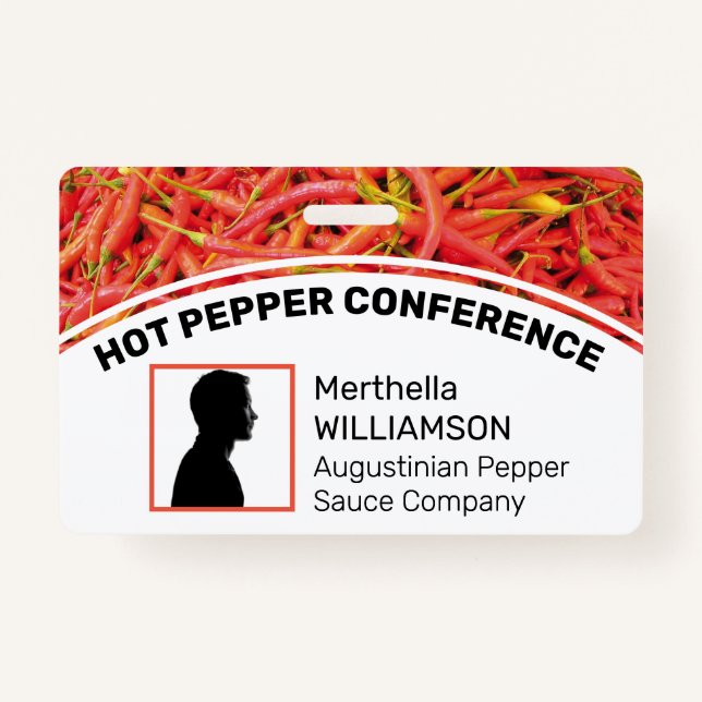 Badge Logo customisé ID photo Délégué PEPPERS CHILI (Devant)