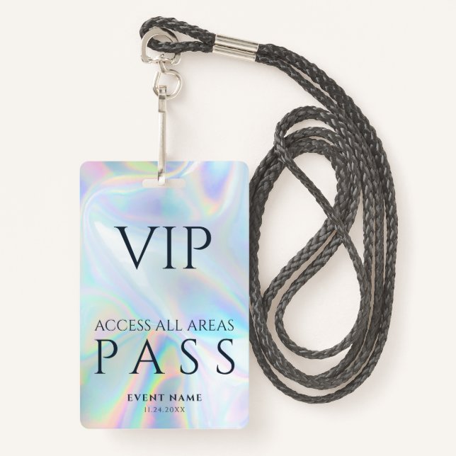Badge Logo d'affaires VIP All Access Pass (Devant avec lanière)