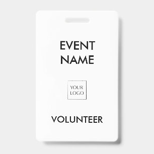 Badge Logo de bénévole pour événement en noir et blanc