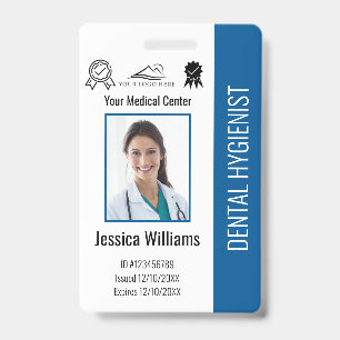 Badge Logo de bureau de dentiste personnalisé Photo ID B