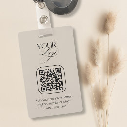 Badge Logo de code QR Vanilla Pastel Premium sur mesure