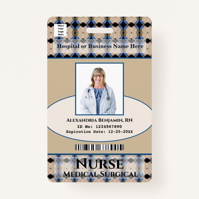 Badge Logo de la carte d'identité Médicale photo de l'em (Devant)