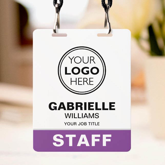 Badge Logo de la carte d'identité moderne de l'employé Q (Créateur téléchargé)