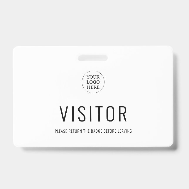 Badge Logo de la société de passe visiteur simple modern (Avant)