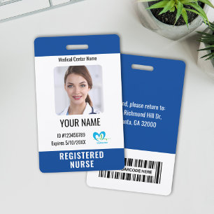 Badge Logo de l'employé de l'hôpital - Code de la barre 