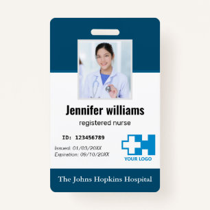 Badge Logo de l'employé de l'hôpital personnalisé et pho