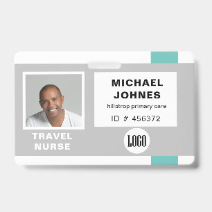 Badge logo de l'employé et étiquette de nom photo