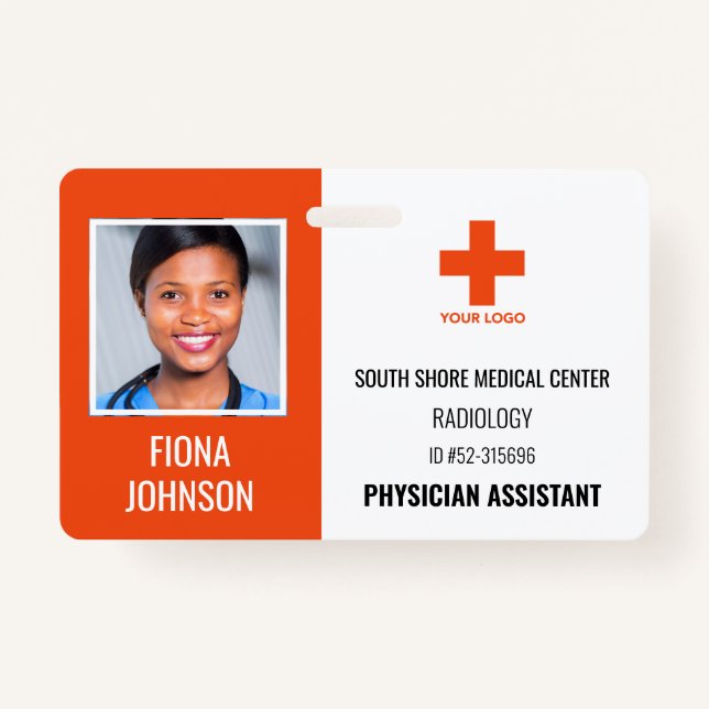 Badge Logo de l'employé Médicale personnalisé - ID photo (Devant)