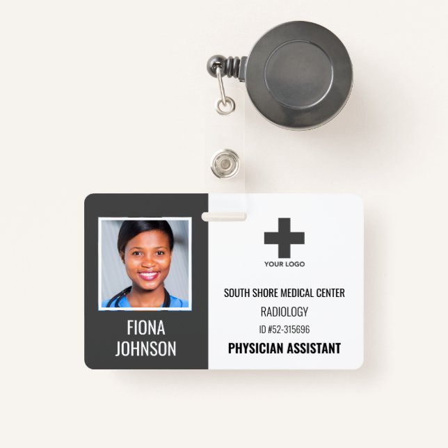 Badge Logo de l'employé Médicale personnalisé - ID photo (Front with Retractable)