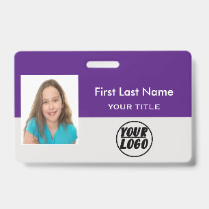 Badge Logo de l'employé personnalisé, photo et nom du co