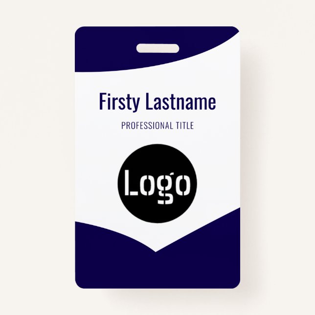 Badge Logo de l'entreprise avec code barre de prénoms et (Devant)