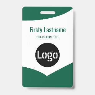Badge Logo de l'entreprise avec les noms et prénoms Code