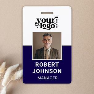 Badge Logo de l'entreprise avec photo d'employé personna