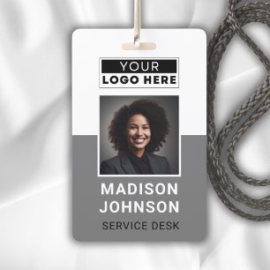 Badge Logo de l'entreprise avec photo d'employé personna