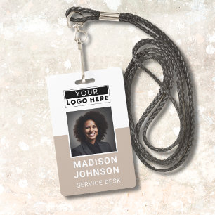 Badge Logo de l'entreprise avec photo d'employé personna