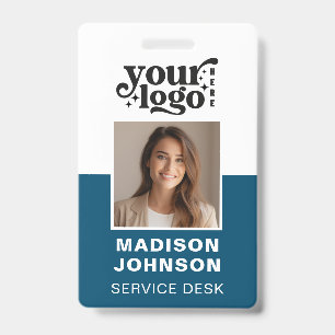 Badge Logo de l'entreprise avec photo d'employé personna