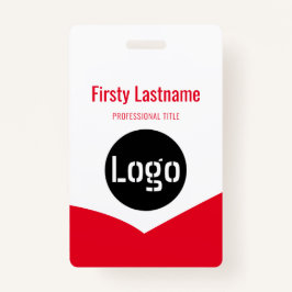 Badge Logo de l'entreprise avec prénom et nom Code barre