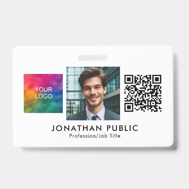 Badge Logo de l'entreprise Carte d'identité de code QR P (Avant)