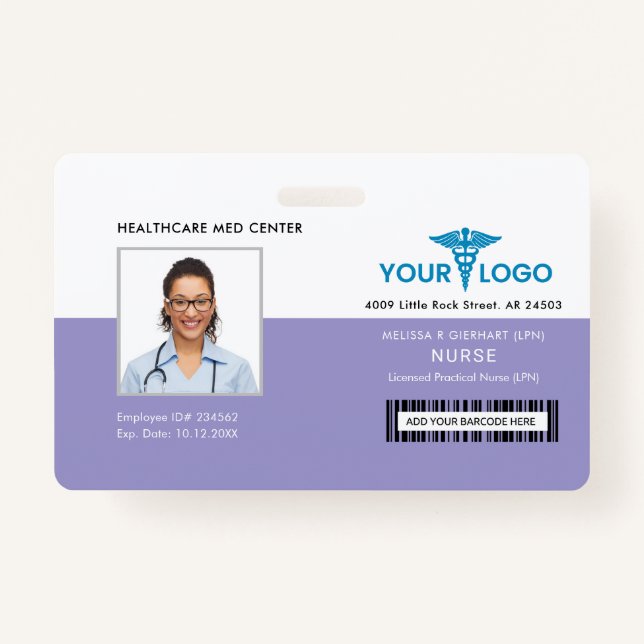 Badge Logo de l'entreprise de l'employé de l'hôpital et  (Devant)