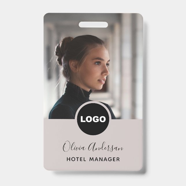 Badge Logo de l'entreprise de photo d'identité d'employé (Avant)