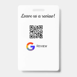 Badge logo de l'entreprise de revue Google Scan QR revie