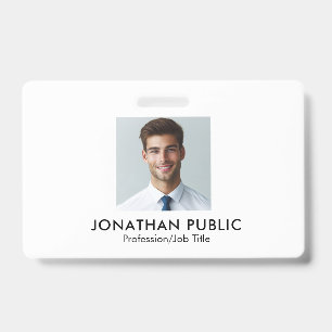 Badge Logo de l'entreprise ici Modèle de photo d'employé