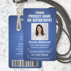 Badge Logo de l'entreprise ID photo QR Code à barres bro