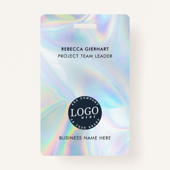 Badge Logo de l'entreprise Identifiant de l'employé holo (Devant)