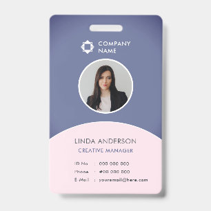Badge Logo de l'entreprise Identifiant photo de l'employ