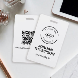 Badge Logo de l'entreprise minimaliste Code QR Employé