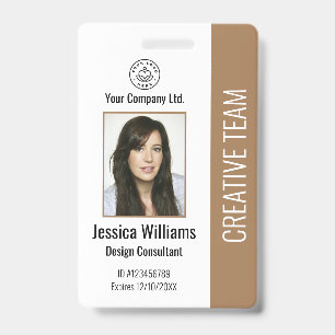 Badge Logo de l'entreprise moderne Photo ID employé Brow