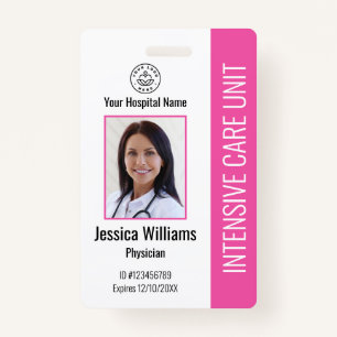Badge Logo de l'entreprise moderne Photo Pink ID employé