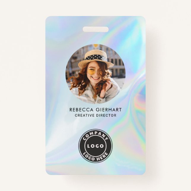 Badge Logo de l'entreprise - Numéro photo de l'employé (Devant)
