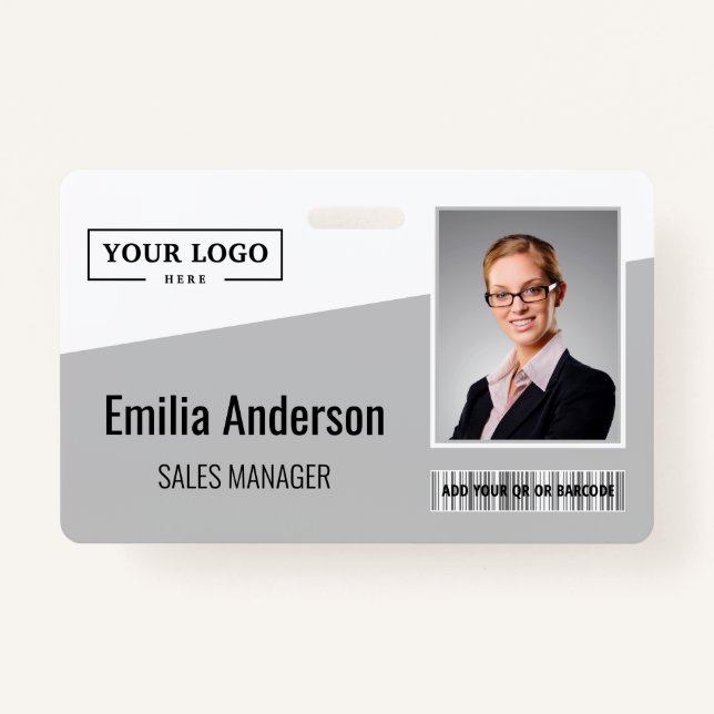 Badge Logo de l'entreprise personnalisé Code à barres Ph (Devant)